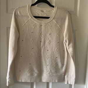 Elegant Cream Sweater with Embellishments